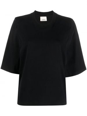 Βαμβακερή μπλούζα με στρογγυλή λαιμόκοψη Isabel Marant μαύρο