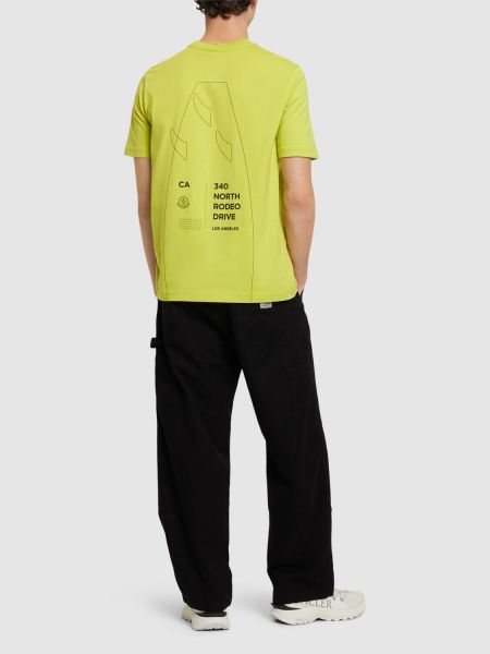 T-shirt en coton à imprimé Moncler jaune