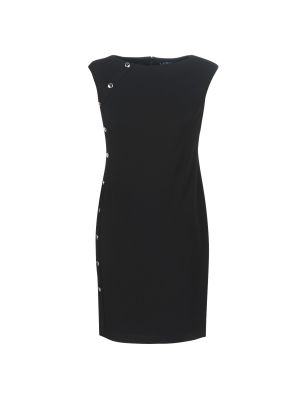 Krepové šaty na gombíky Lauren Ralph Lauren čierna