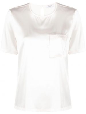 Svilena satenska majica Peserico bela