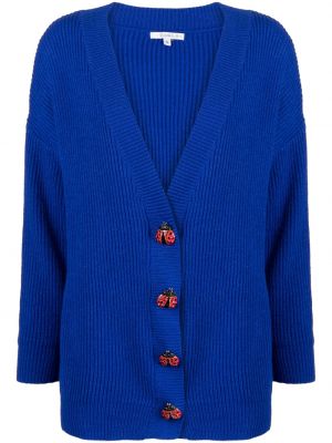 Cardigan cu nasturi tricotate cu decolteu în V Olivia Rubin - albastru