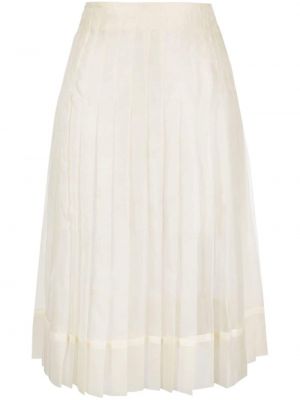 Plisovaná hodvábna midi sukňa Khaite biela