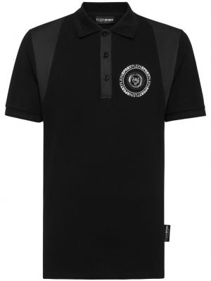 Medvilninis polo marškinėliai Plein Sport juoda