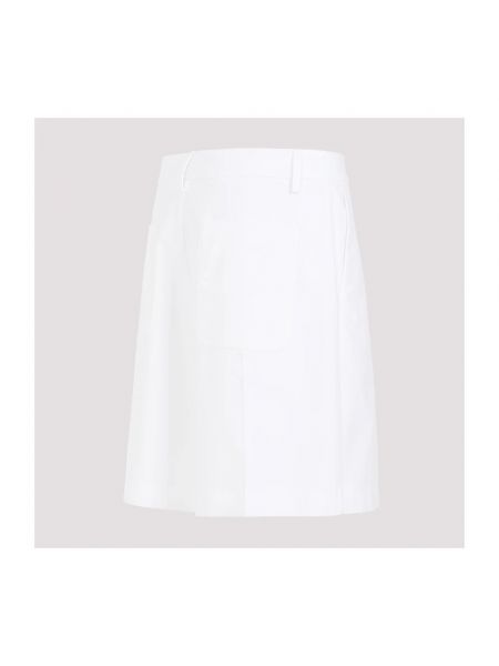 Pantalones cortos de algodón plisados Valentino blanco