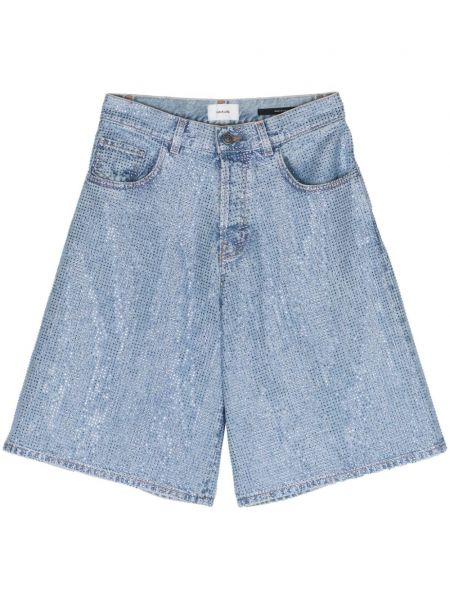 Shorts en jean à imprimé en cristal Haikure