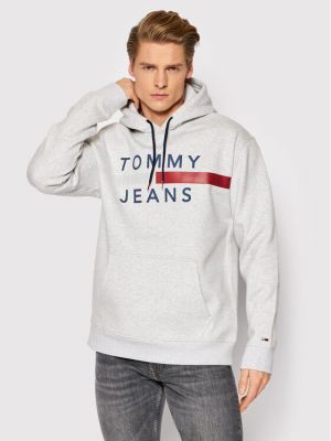 Reflexná priliehavá mikina Tommy Jeans sivá