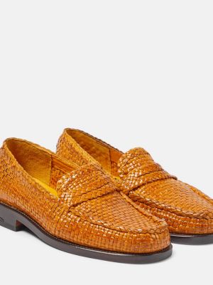 Loafers di pelle Marni arancione