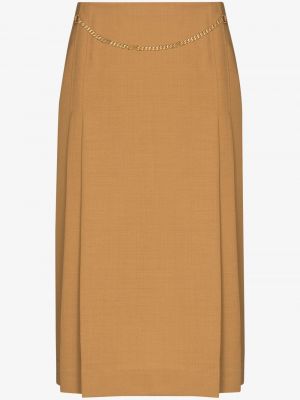 Falda midi Victoria Beckham marrón