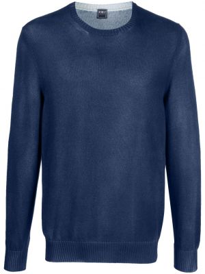 Βαμβακερός πουλόβερ με στρογγυλή λαιμόκοψη Fedeli μπλε
