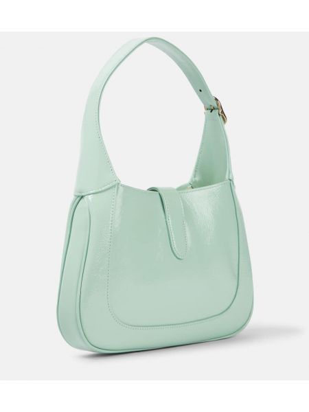 Кожени чанта за ръка Gucci зелено