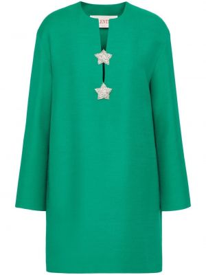 Със звездички вълнена коктейлна рокля Valentino Garavani зелено