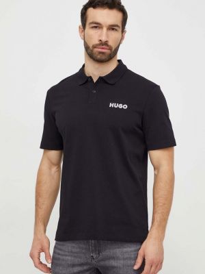 Pamučna polo majica Hugo crna