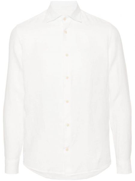 Λινό πουκάμισο Drumohr λευκό