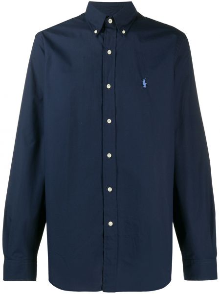 Dūnu kokvilnas krekls Polo Ralph Lauren zils