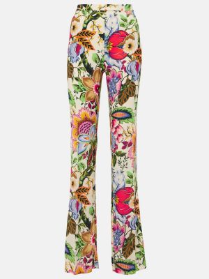 Květinové rovné kalhoty s vysokým pasem Etro
