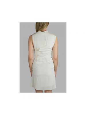 Mini vestido de seda con cremallera Balenciaga blanco