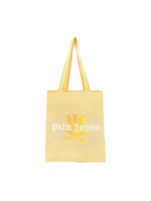 Shopperka z nadrukiem Palm Angels żółta