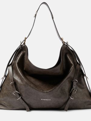 Kožna shopper torbica Givenchy smeđa