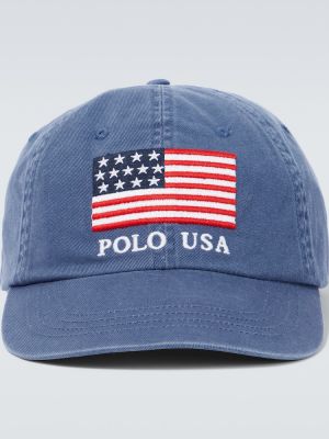 Gorra de algodón Polo Ralph Lauren azul