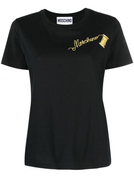 T-shirt di cotone Moschino nero