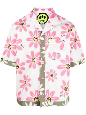 Bombažna srajca s cvetličnim vzorcem s potiskom Barrow bela