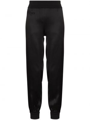Pantalones de chándal ajustados de cintura alta Fendi negro