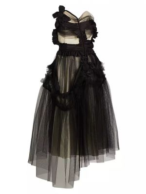 Платье миди из тюля Maison Margiela черное