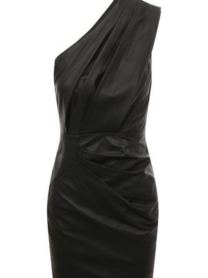 Кожаное платье Dondup черное