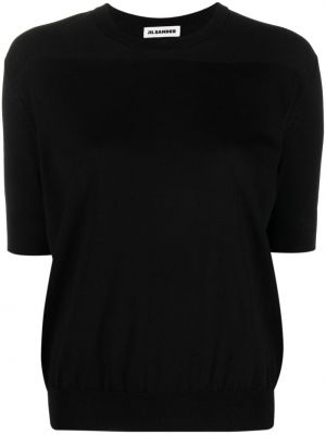 Bavlněné tričko Jil Sander černé