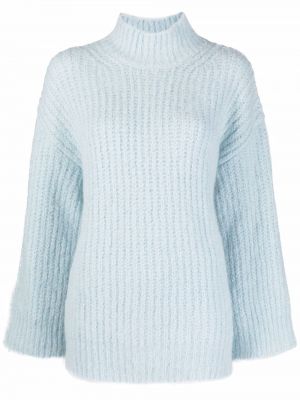 Dzianinowy sweter relaxed fit A.p.c. niebieski