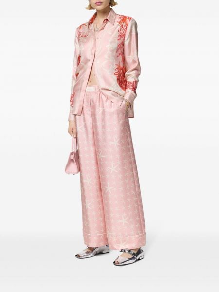Hose mit print Versace pink