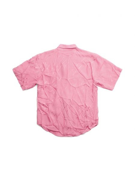 Hedvábná košile Balenciaga růžová