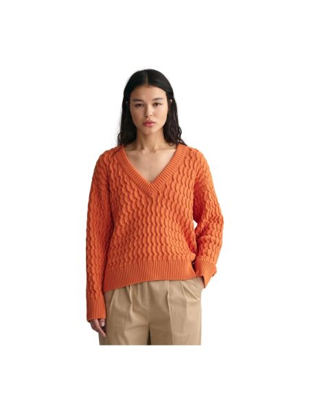 Sweter Gant pomarańczowy
