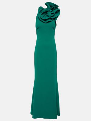 Sukienka długa z falbankami Elie Saab zielona