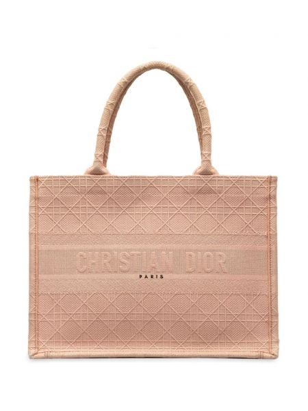Μεσαία τσάντα με κέντημα Christian Dior Pre-owned ροζ