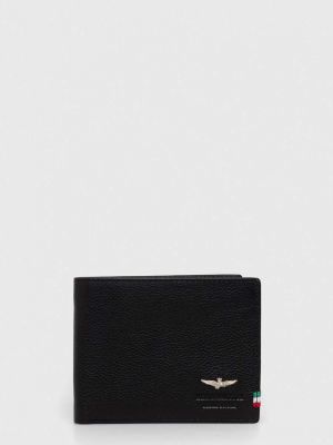 Czarny portfel skórzany Aeronautica Militare