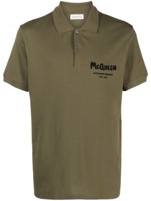 Polo krekls ar izšuvumiem Alexander Mcqueen zaļš
