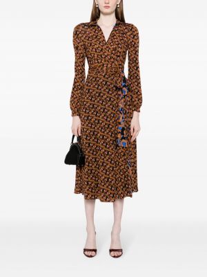 Dvipusis raštuotas suknele Dvf Diane Von Furstenberg ruda