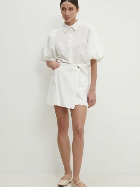 Mini spódniczka bawełniana Answear Lab biała