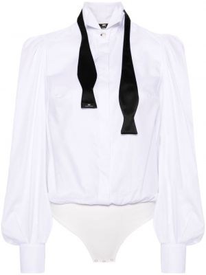 Bluzka bawełniana Elisabetta Franchi biała