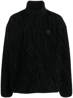 Zebra mintás fleece melegítő felső nyomtatás Adidas fekete