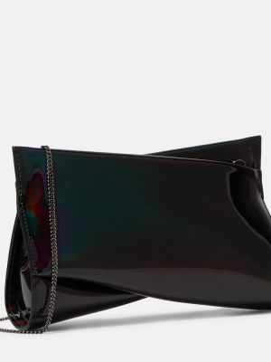Kožna clutch torbica od lakirane kože Christian Louboutin crna
