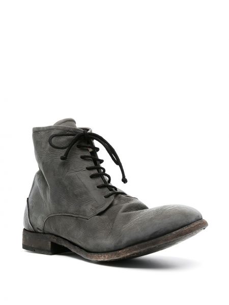 Krajkové kožené šněrovací kotníkové boty Isaac Sellam Experience šedé
