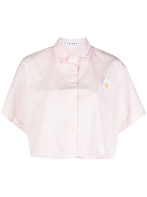 Памучна риза на цветя с принт Joshua Sanders розово