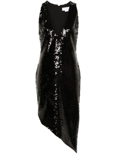 Μίντι φόρεμα με παγιέτες Genny μαύρο