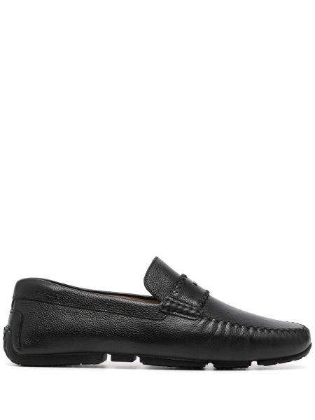 Skinn loafers Bally svart