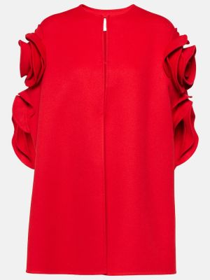 Virágos kasmír gyapjú dzseki Valentino piros