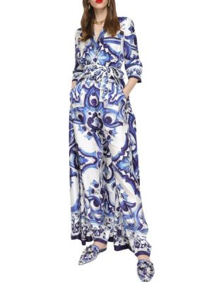 Длинное платье с принтом Dolce & Gabbana