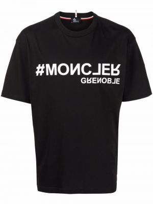 Camiseta con estampado Moncler Grenoble negro