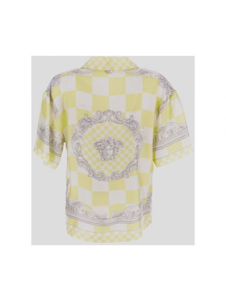 Jedwabna koszula Versace żółta
